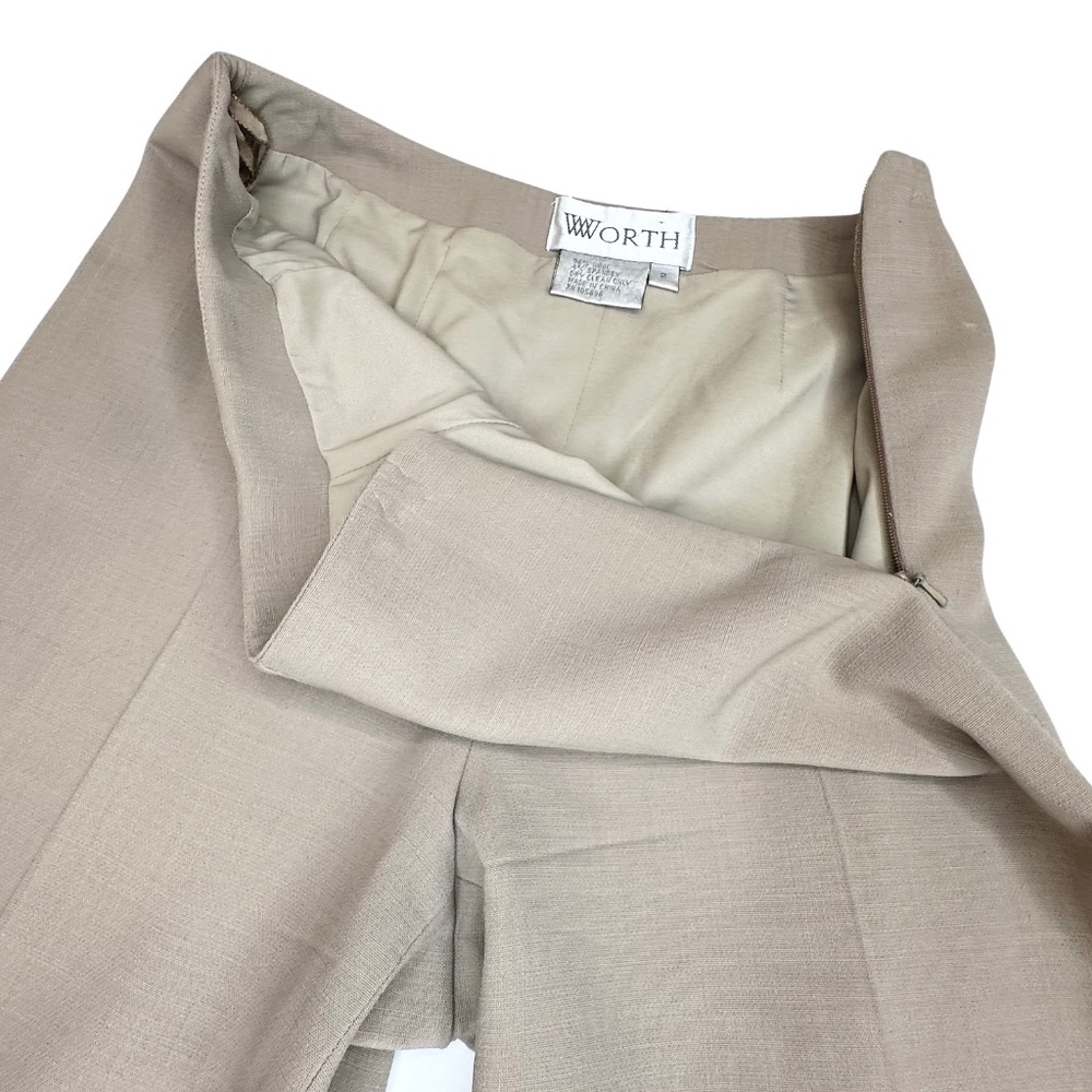 Worth Women's Wool Dress Pants Trousers Fully Lined & Pleated Tan-Taupe - Picture 5 of 9